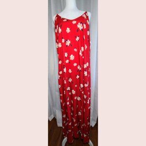 Women's Old Navy Red Floral Cami-Style Maxi Sundress XXL